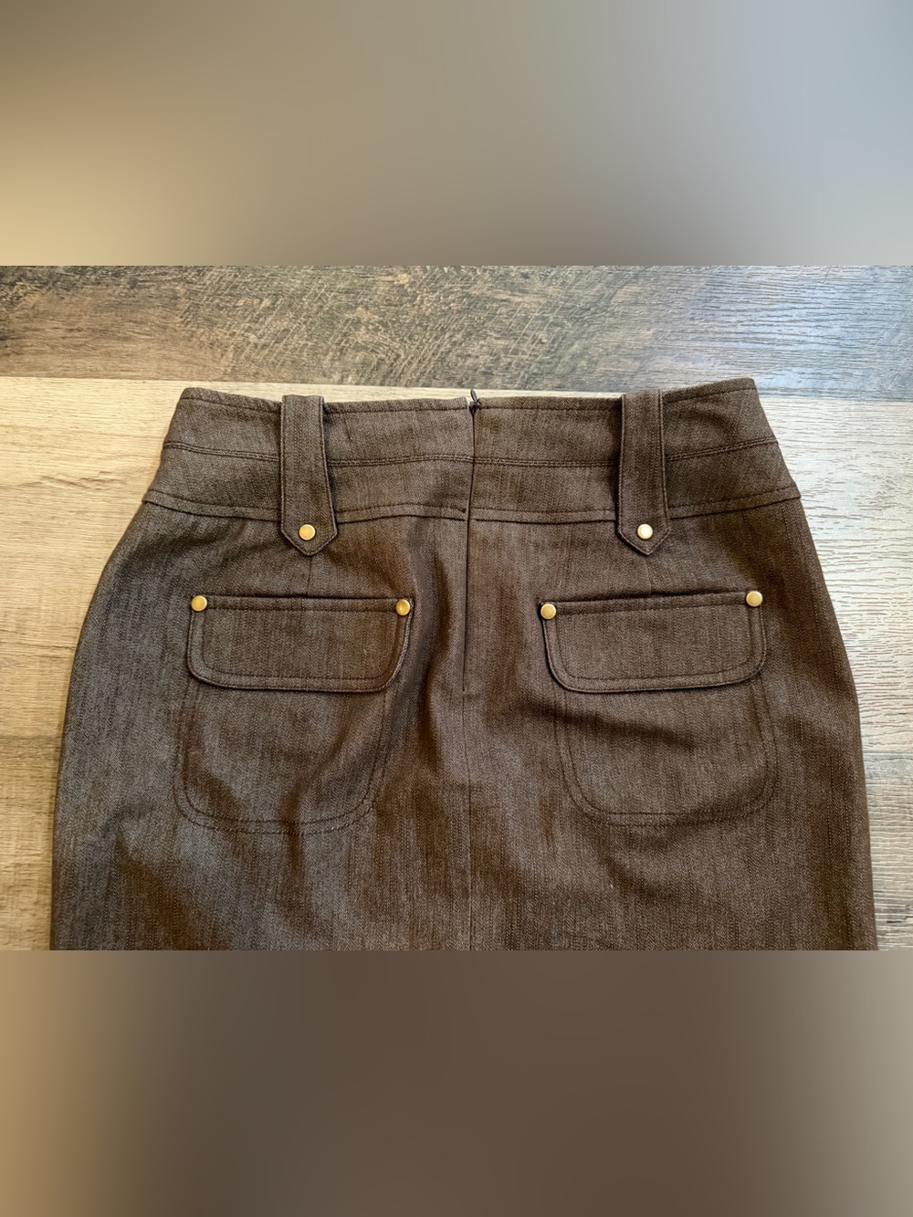 Worthington Brown Pencil Skirt with Belt Loop Detail Size 4 Petite - Picture 8 of 13